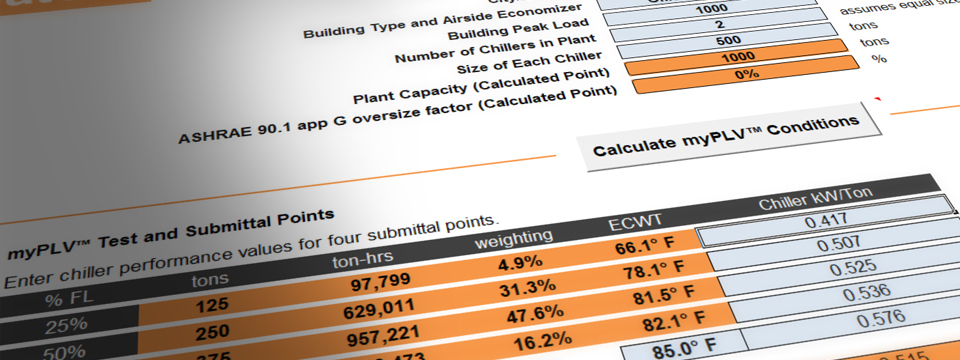 Trane  myPLV® chiller performance evaluation tool